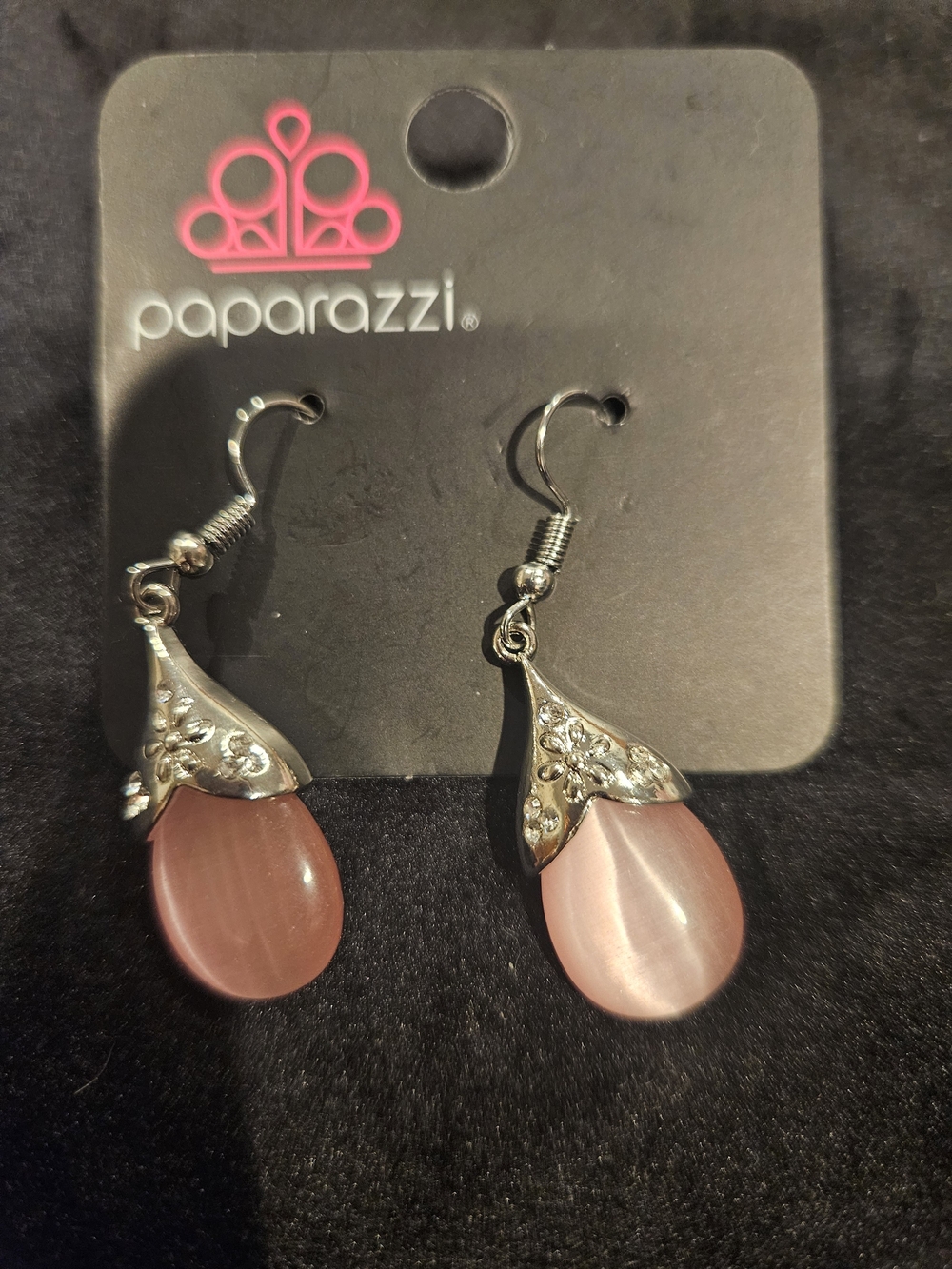 Paparazzi Rose Teardrop Earrings with Silver Accents